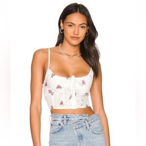 REVOLVE White Floral Crop Top